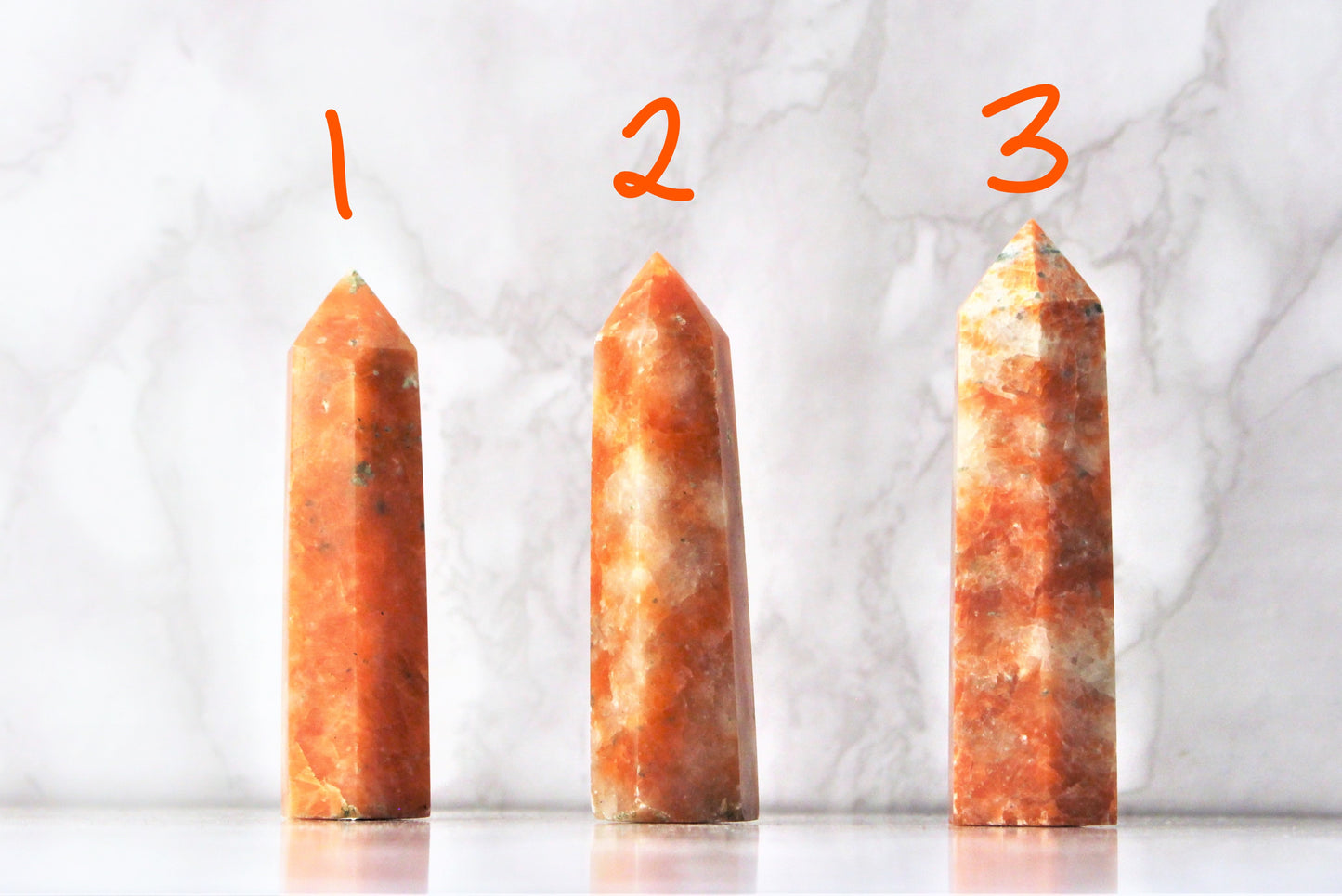 Mookaite / Sunstone / Honey Calcite Point Towers Obelisk Healing Crystals