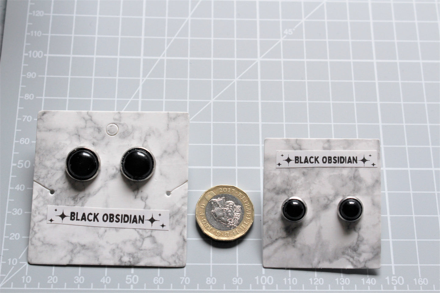 Crystal Stud Gemstone Earrings Silver/Gold