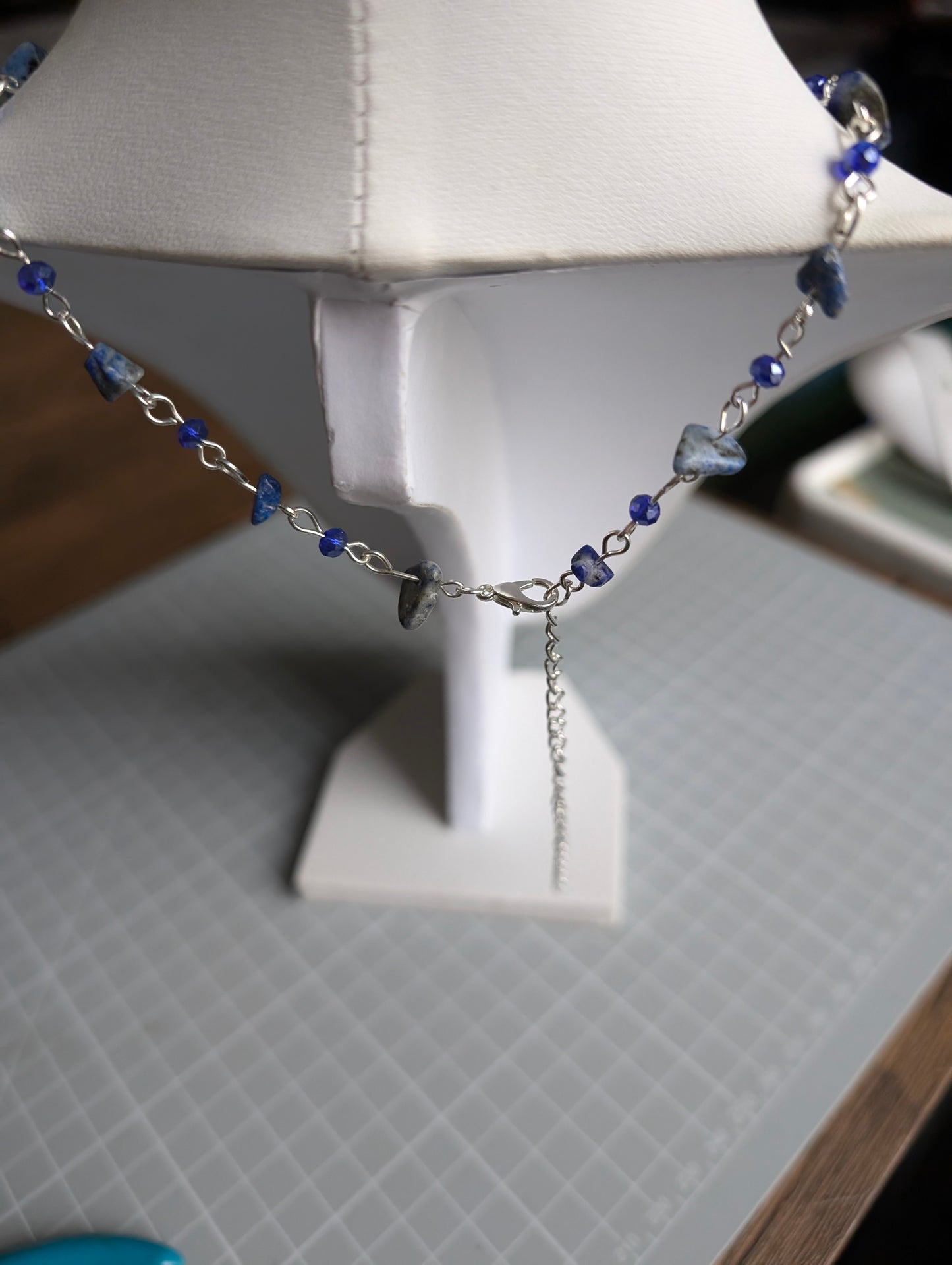 Sodalite Layered Celestial Necklace - Silver