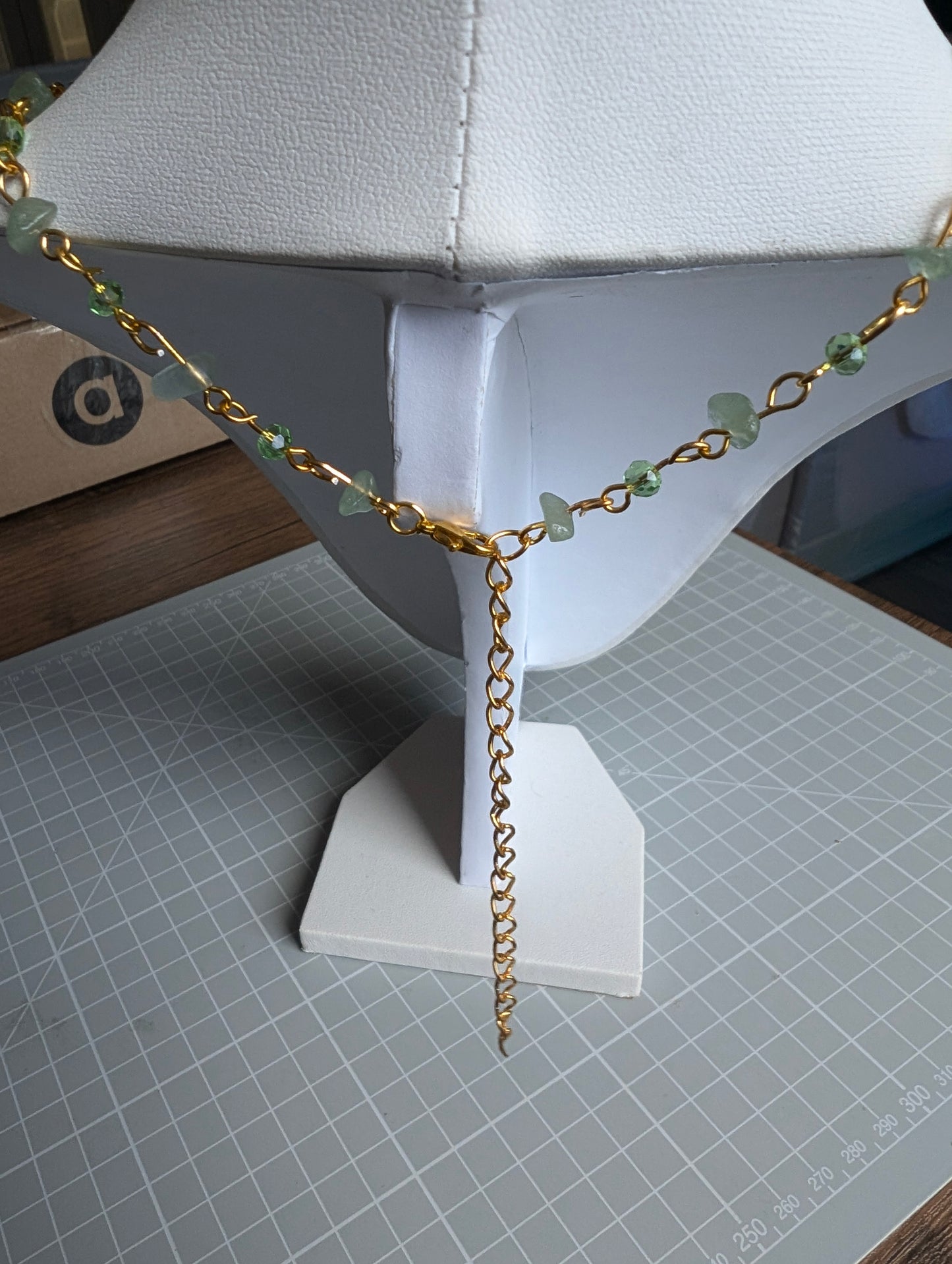 Green Aventurine Layered Celestial Necklace - Gold