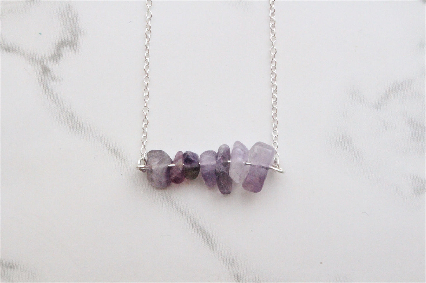 Rose Quartz / Amethyst Crystal Chip Necklace