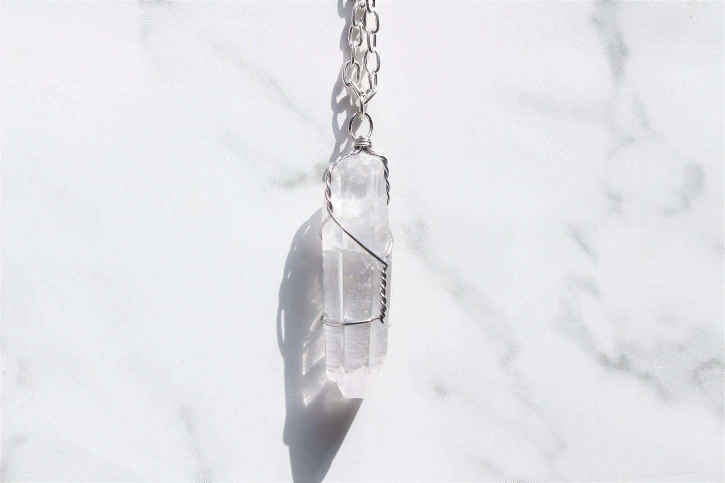 Clear Quartz Wire Wrapped Crystal Necklace