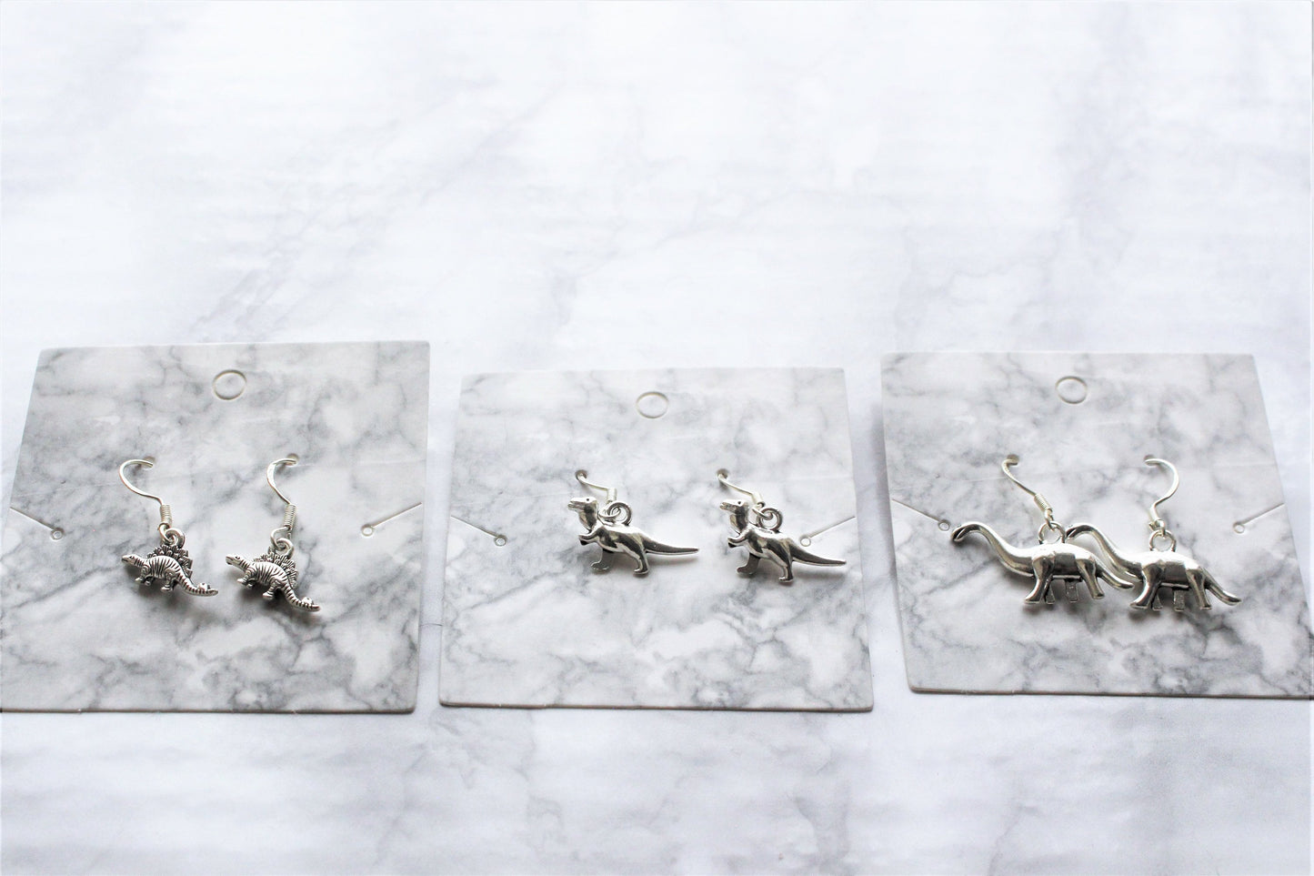 Sterling Silver Dinosaur Hook Earrings