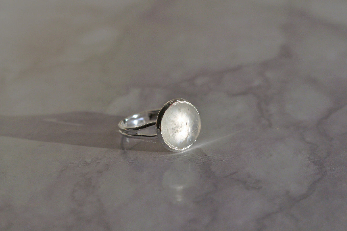 Clear Quartz / Black Obsidian Adjustable Crystal Ring