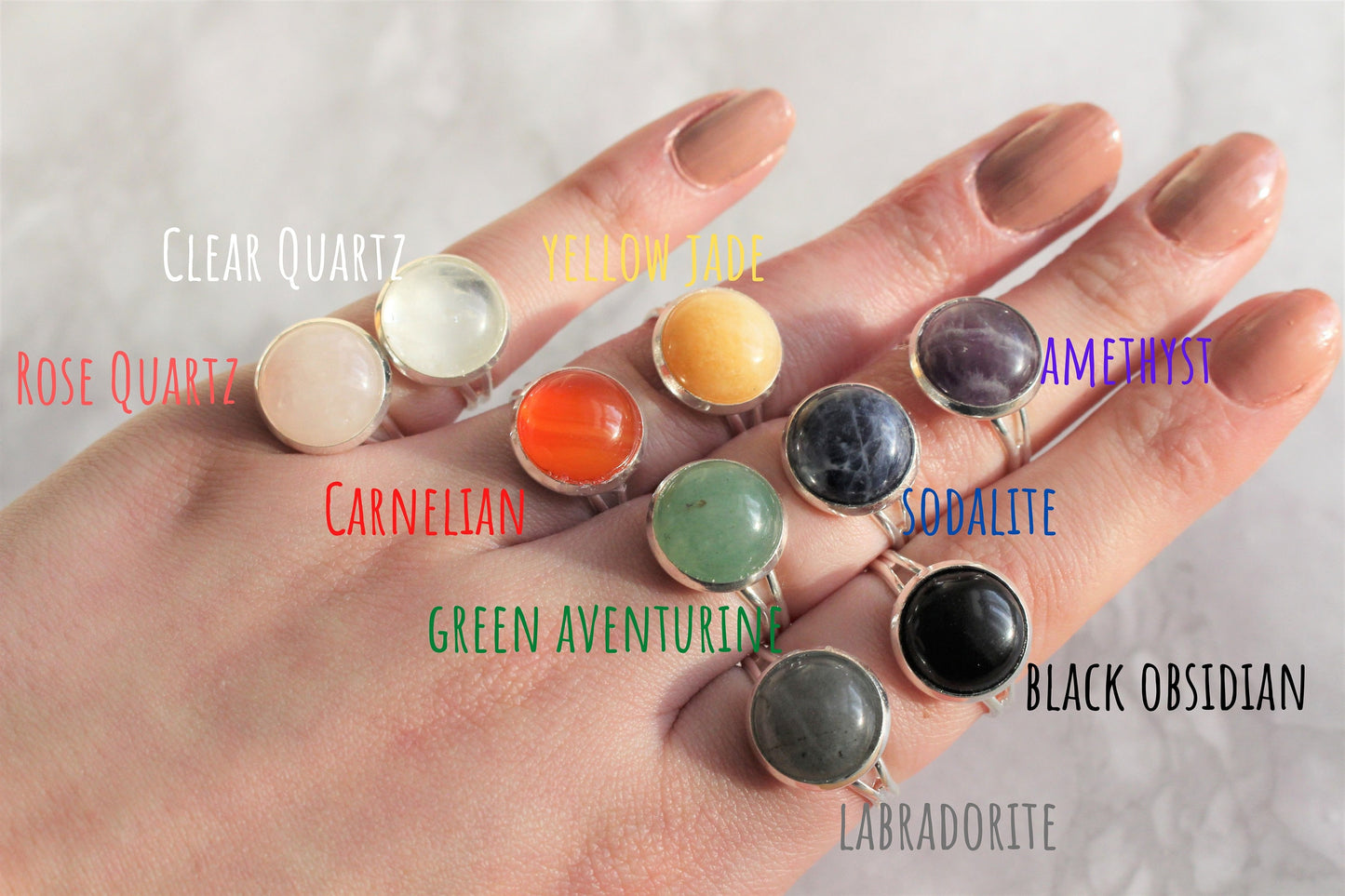 Gemstone Statement Ring - Adjustable