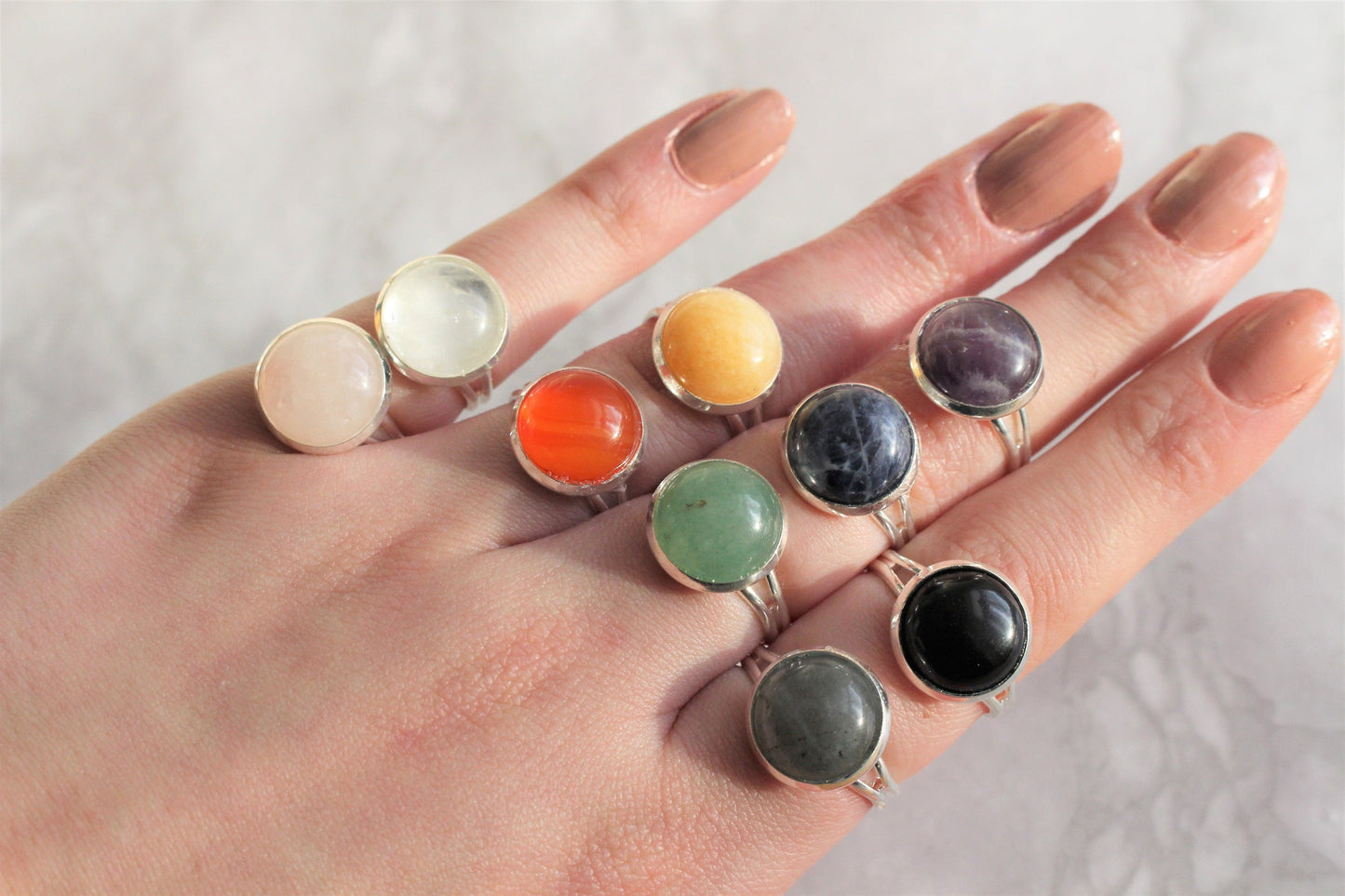 Gemstone Statement Ring - Adjustable