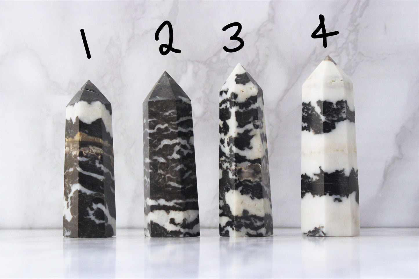 Kiwi / Zebra Jasper / Labradorite Point Towers Obelisk Crystals