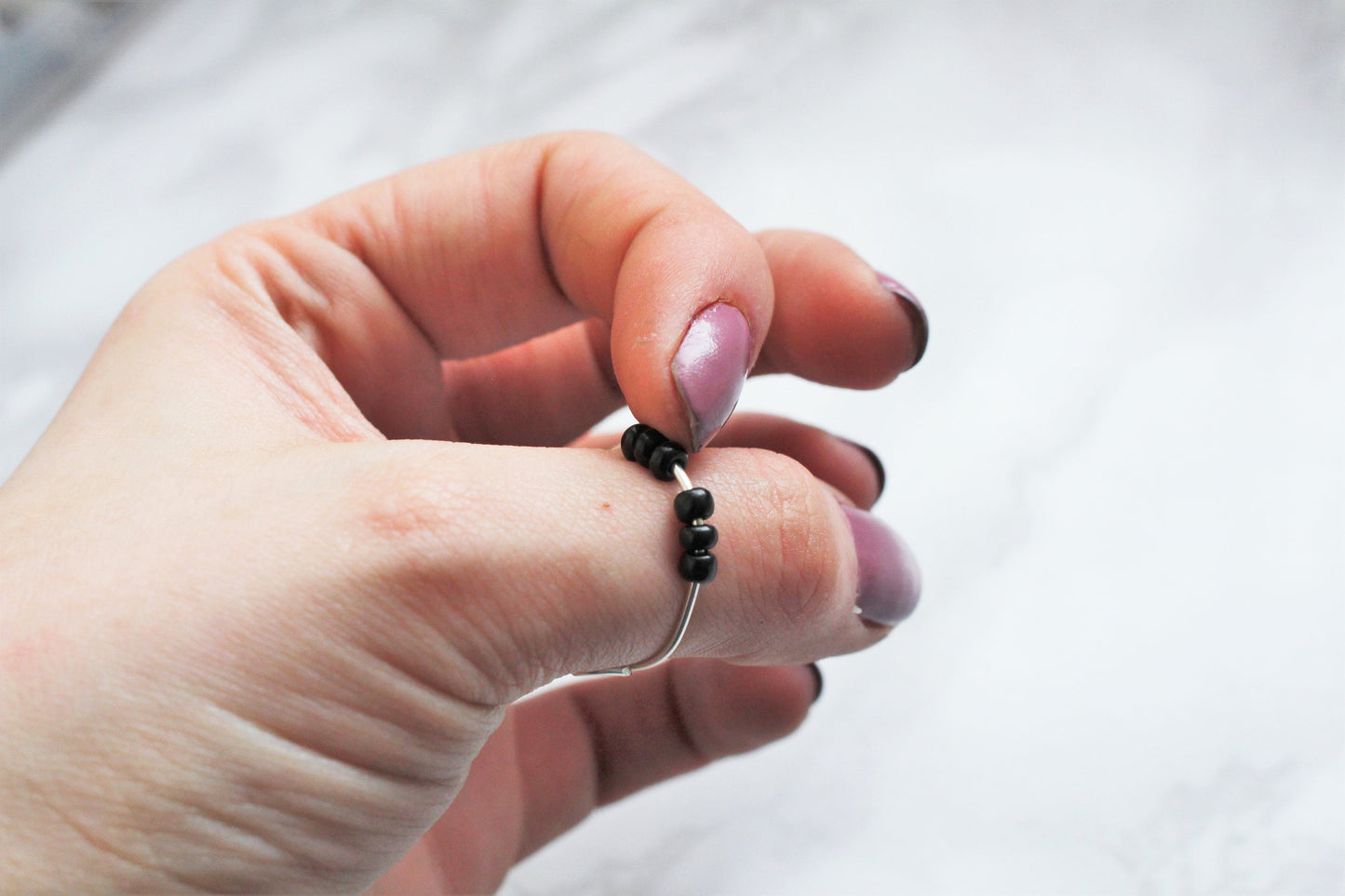 Adjustable Beaded Fidget Ring