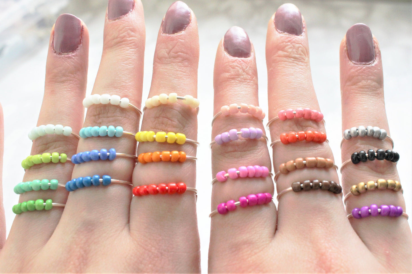 Adjustable Beaded Fidget Ring