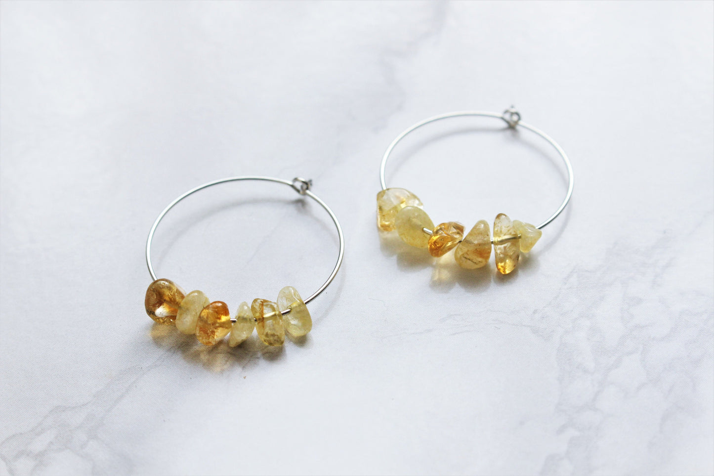 Crystal Chip Hoop Earrings Stainless Steel Hoop Jewellery Quartz Amethyst Aventurine Gemstone Natural Healing Birthstone Gift for Her