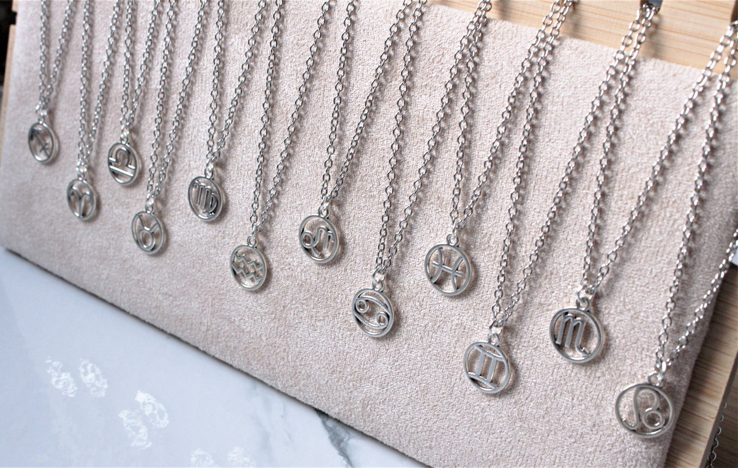 Silver/Gold Zodiac Horoscope Sign Charm Necklace