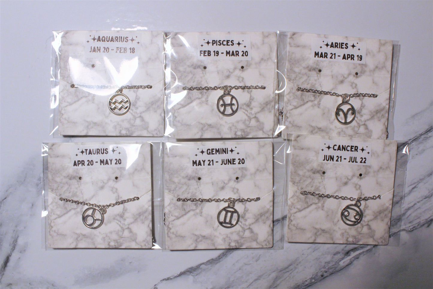 Silver/Gold Zodiac Horoscope Sign Charm Necklace