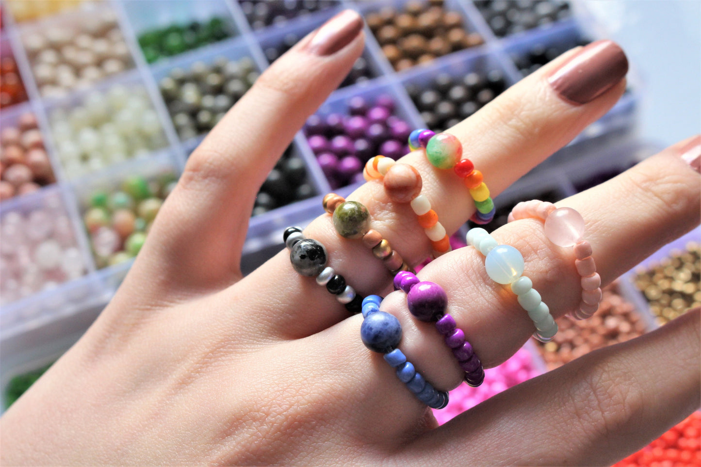 Crystal Beaded Custom Fidget Ring