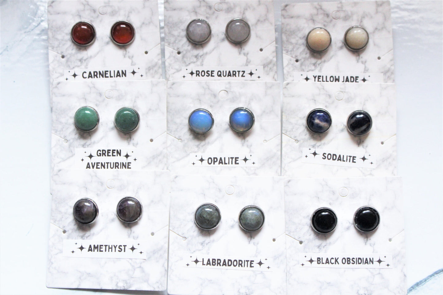 Crystal Stud Earrings (Larger style) Silver Jewellery