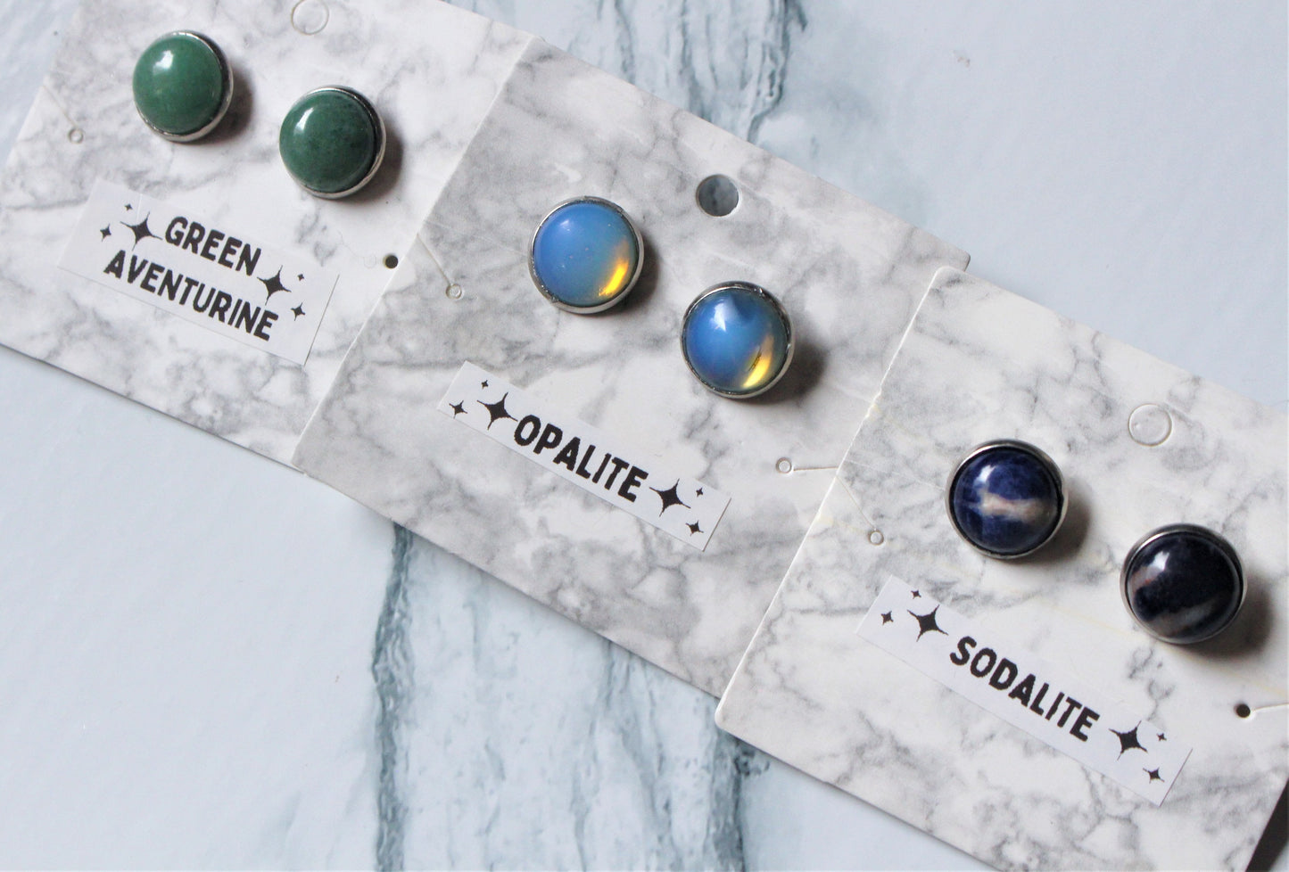 Crystal Stud Earrings (Larger style) Silver Jewellery