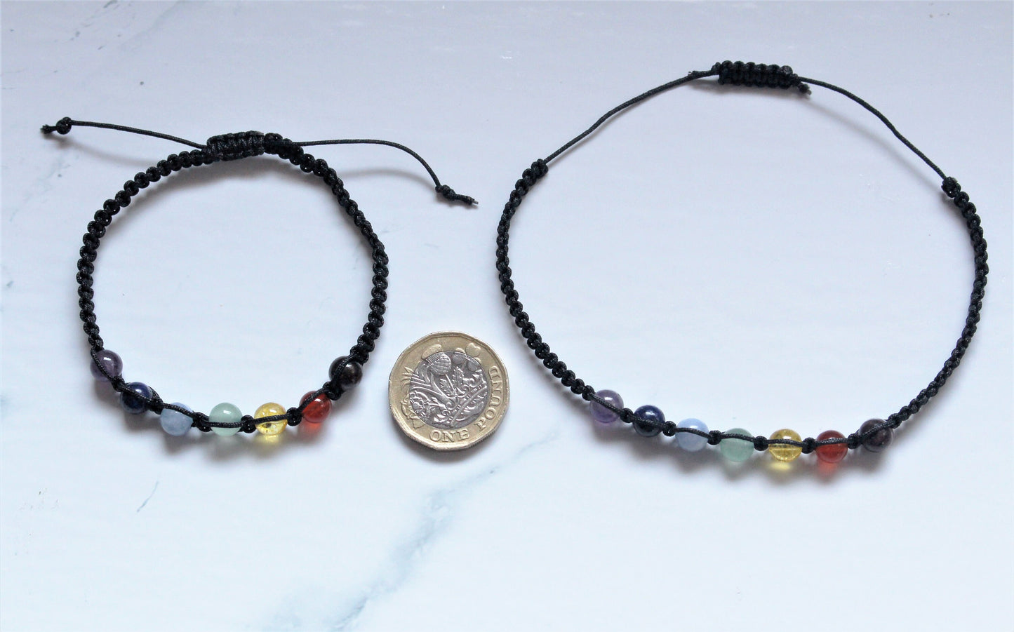 Crystal Bead Chakra Macrame Bracelet