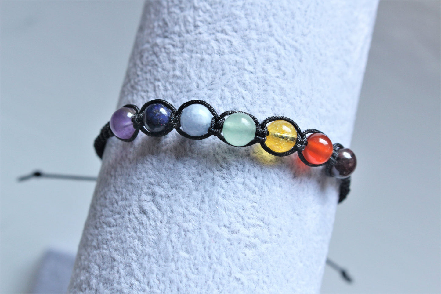 Crystal Bead Chakra Macrame Bracelet