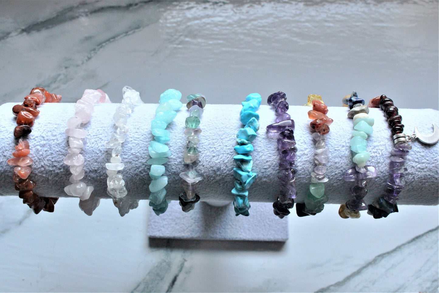 Crystal Chip Bracelet Charm Moon Celestial Bracelet