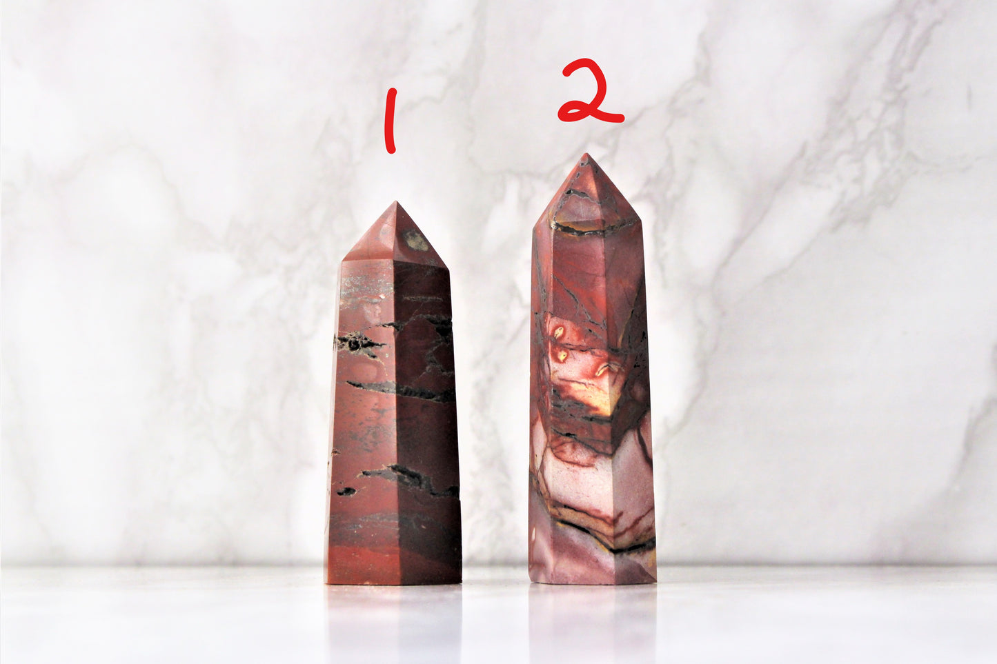 Mookaite / Sunstone / Honey Calcite Point Towers Obelisk Healing Crystals