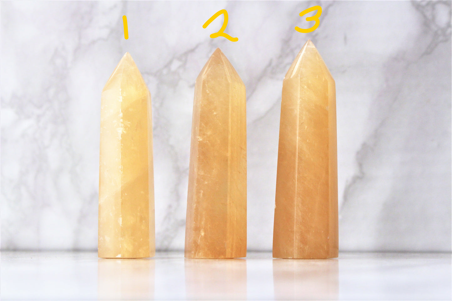 Mookaite / Sunstone / Honey Calcite Point Towers Obelisk Healing Crystals