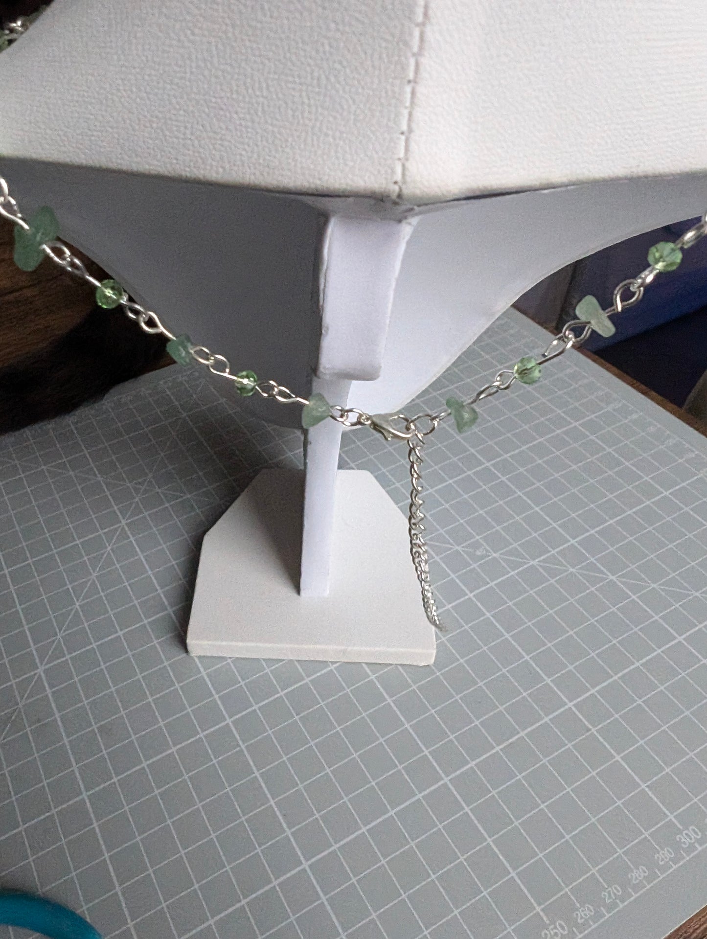Green Aventurine Layered Celestial Necklace - Silver