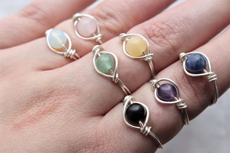 Crystal Bead Fidget Ring