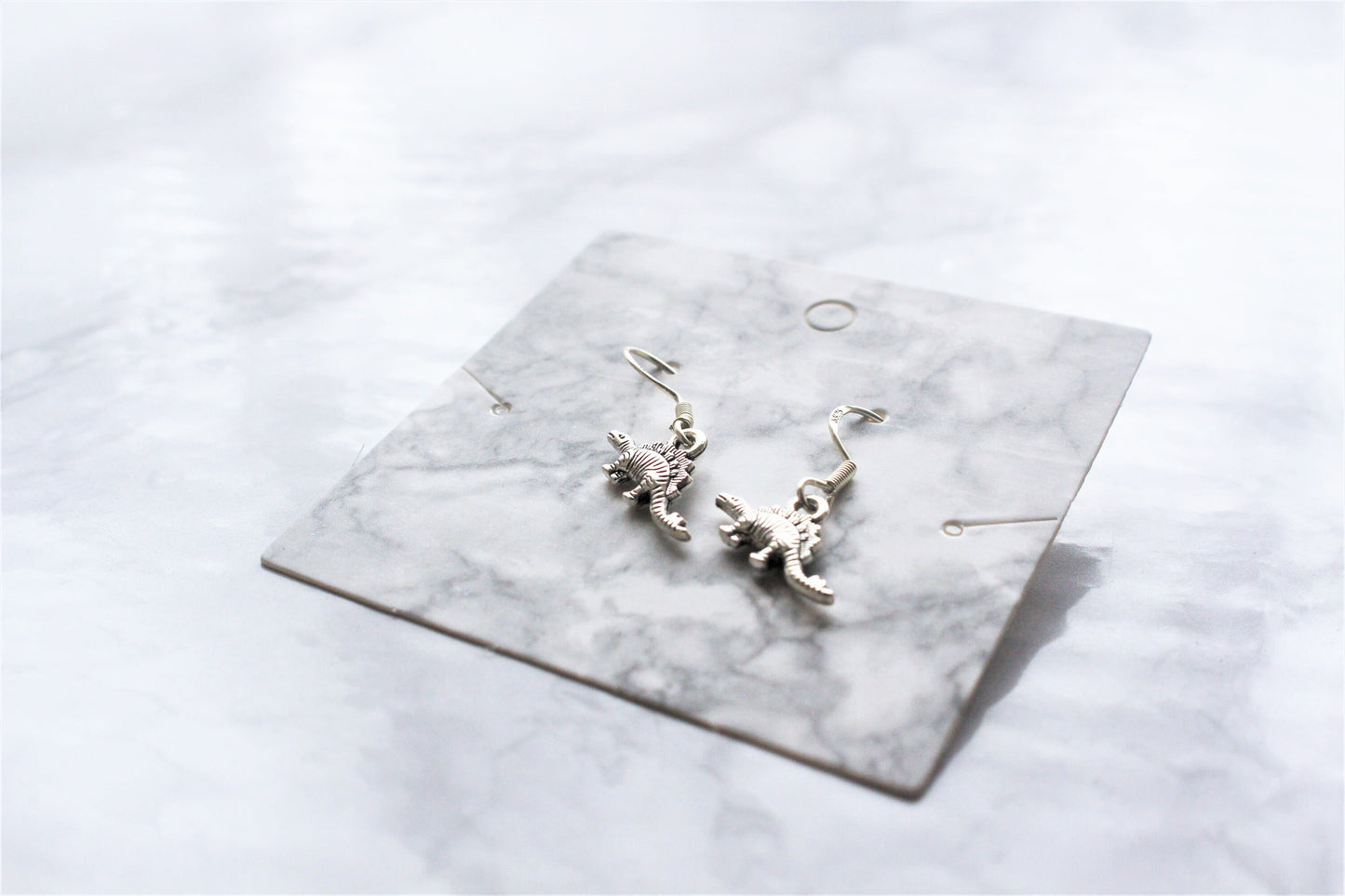 Sterling Silver Dinosaur Hook Earrings