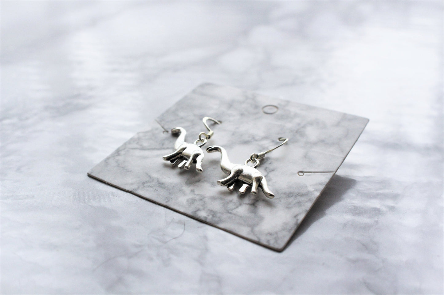 Sterling Silver Dinosaur Hook Earrings