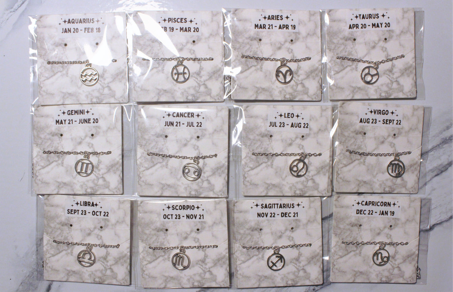 Silver/Gold Zodiac Horoscope Sign Charm Necklace