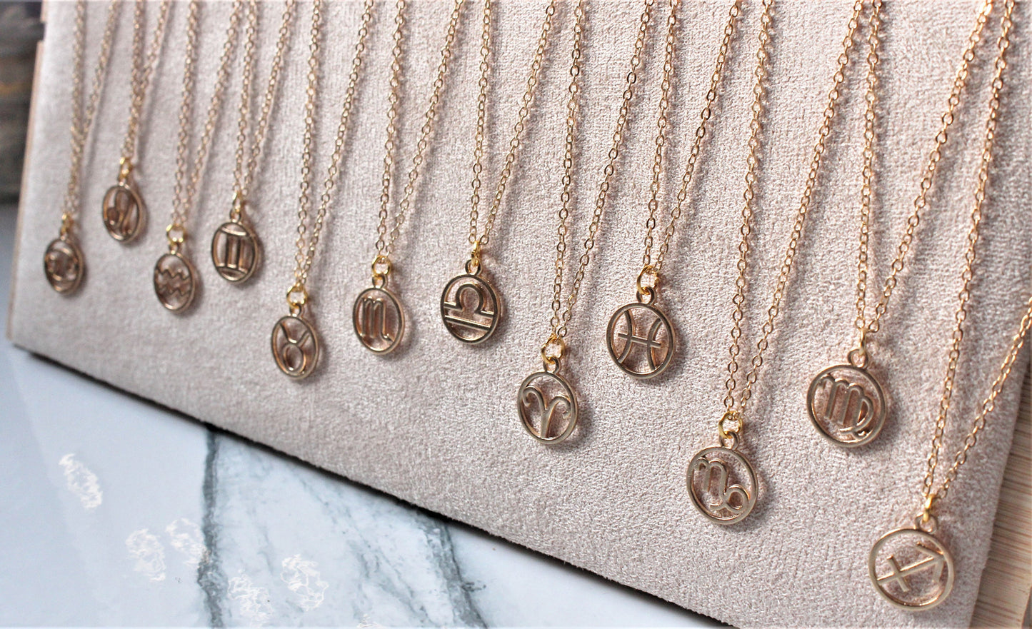 Silver/Gold Zodiac Horoscope Sign Charm Necklace