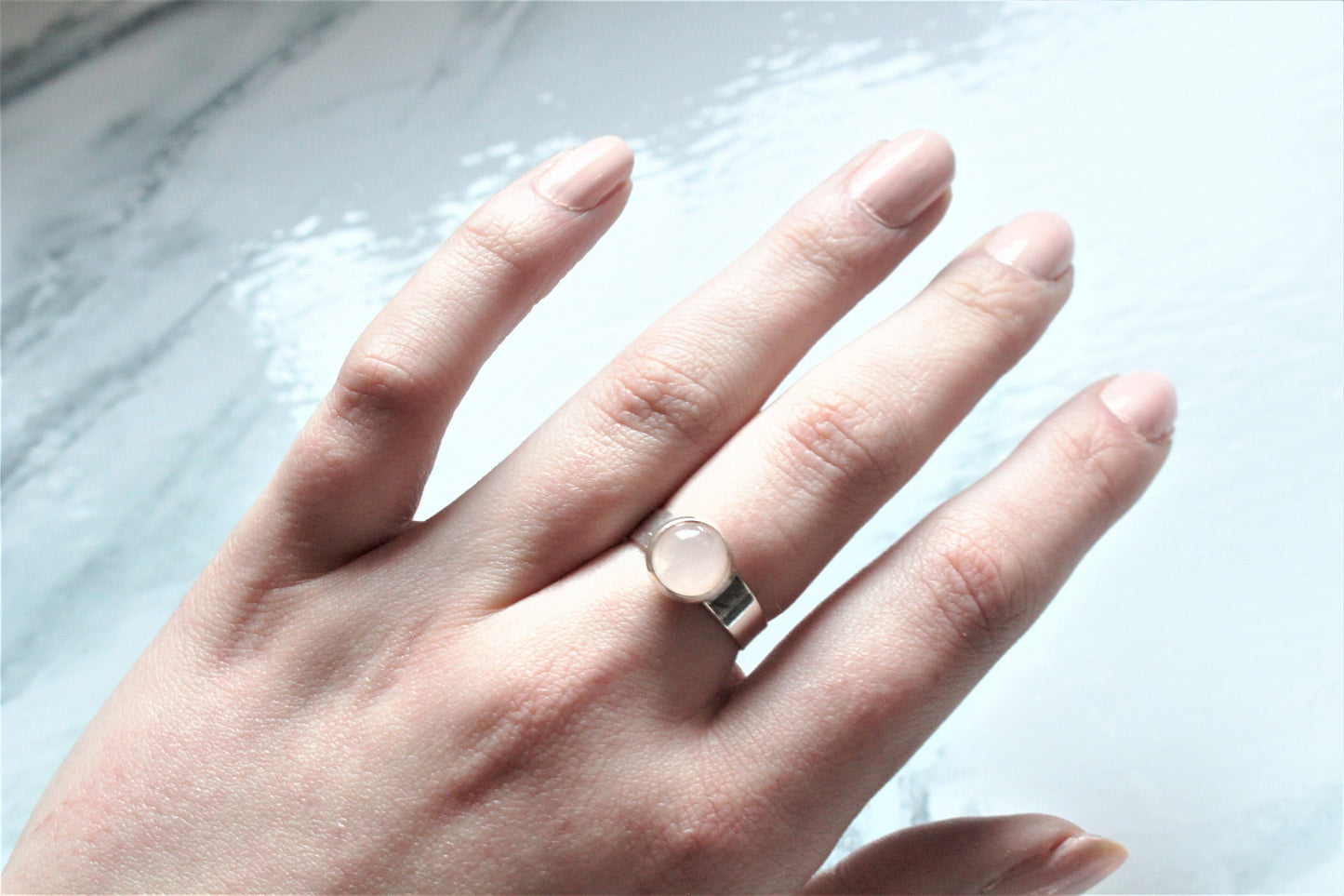 Adjustable Crystal Ring Silver